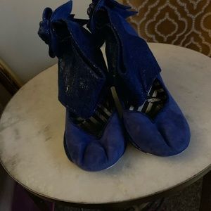 Irregular Choice blue suede shoes